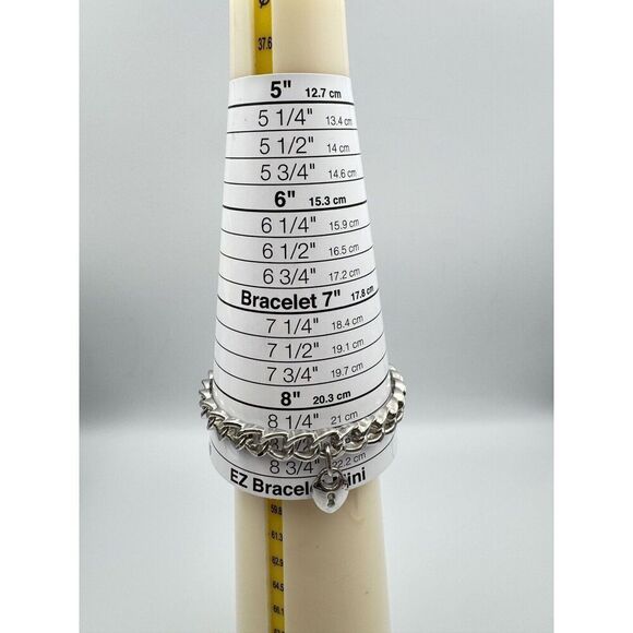 Set of 2 Graziano CN Silver Tone Stack Bangle Bracelets Pave Rhinestones‎ 8.5 - Picture 6 of 9